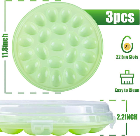 HANSGO deviled egg tray with lid closed protects contents and prevents spills.