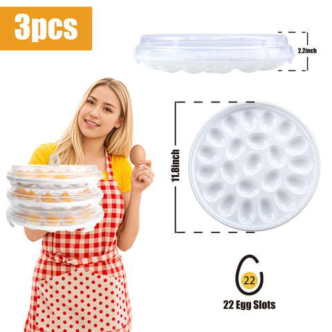 HANSGO deviled egg tray stackable base, space-saving kitchen organization