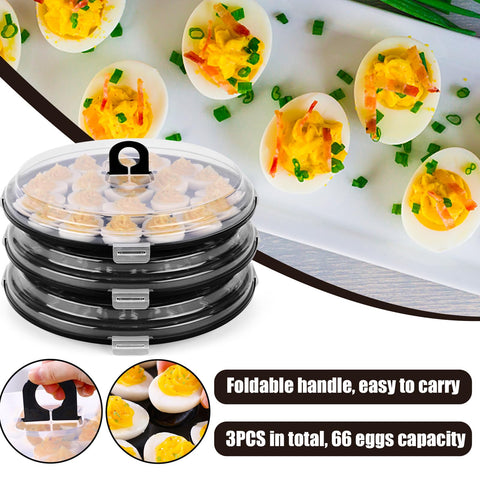 HANSGO stackable trays save fridge space while preserving presentation.