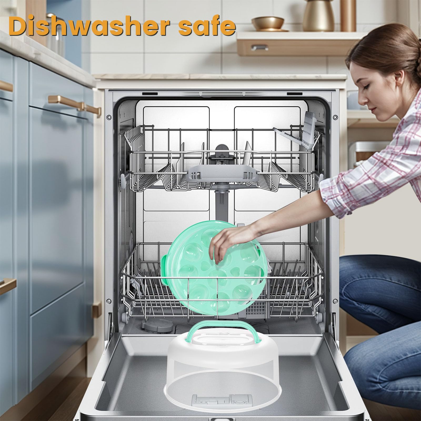 HANSGO dishwasher-safe cake container for easy cleanup.