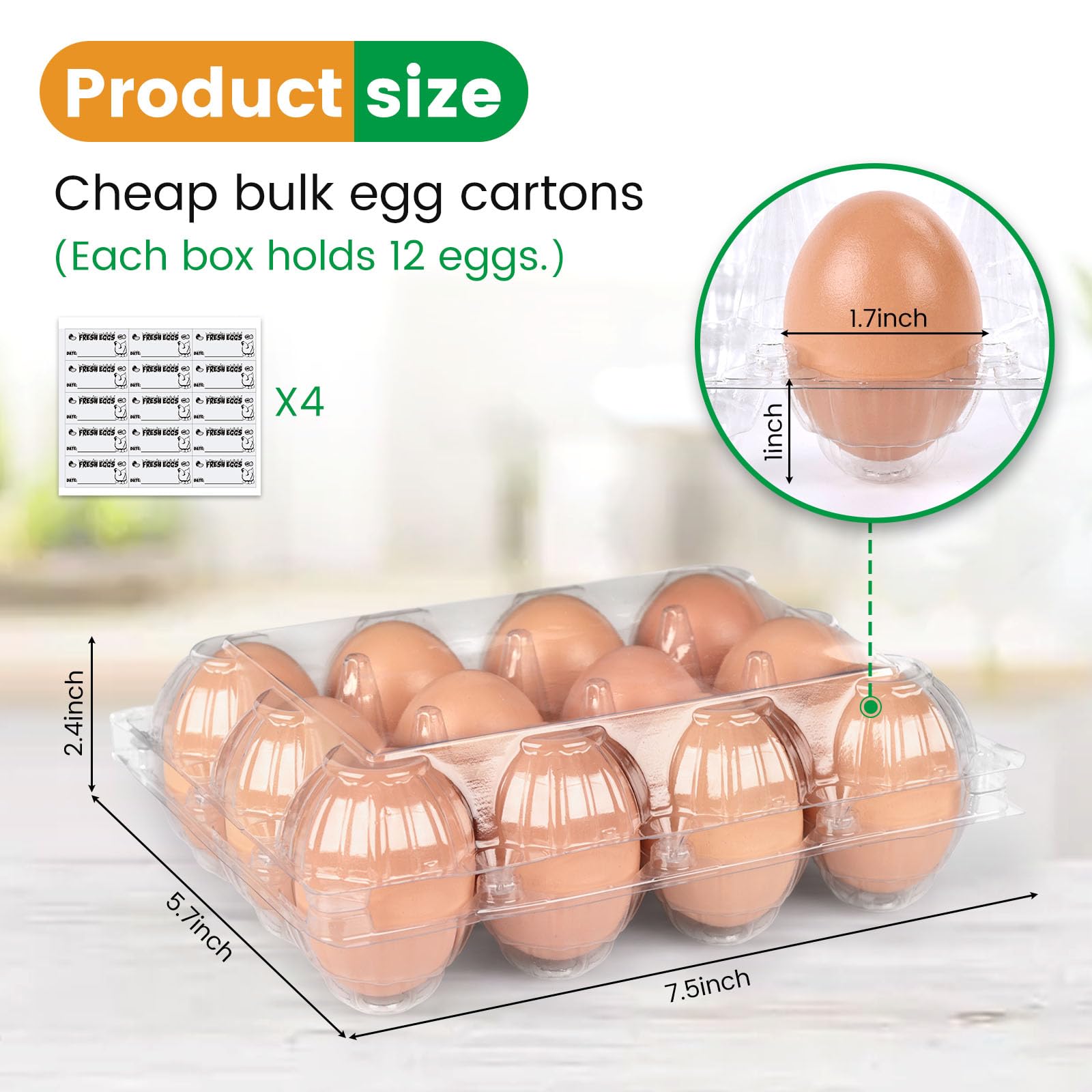 HANSGO egg carton label stickers enable date and batch tracking.