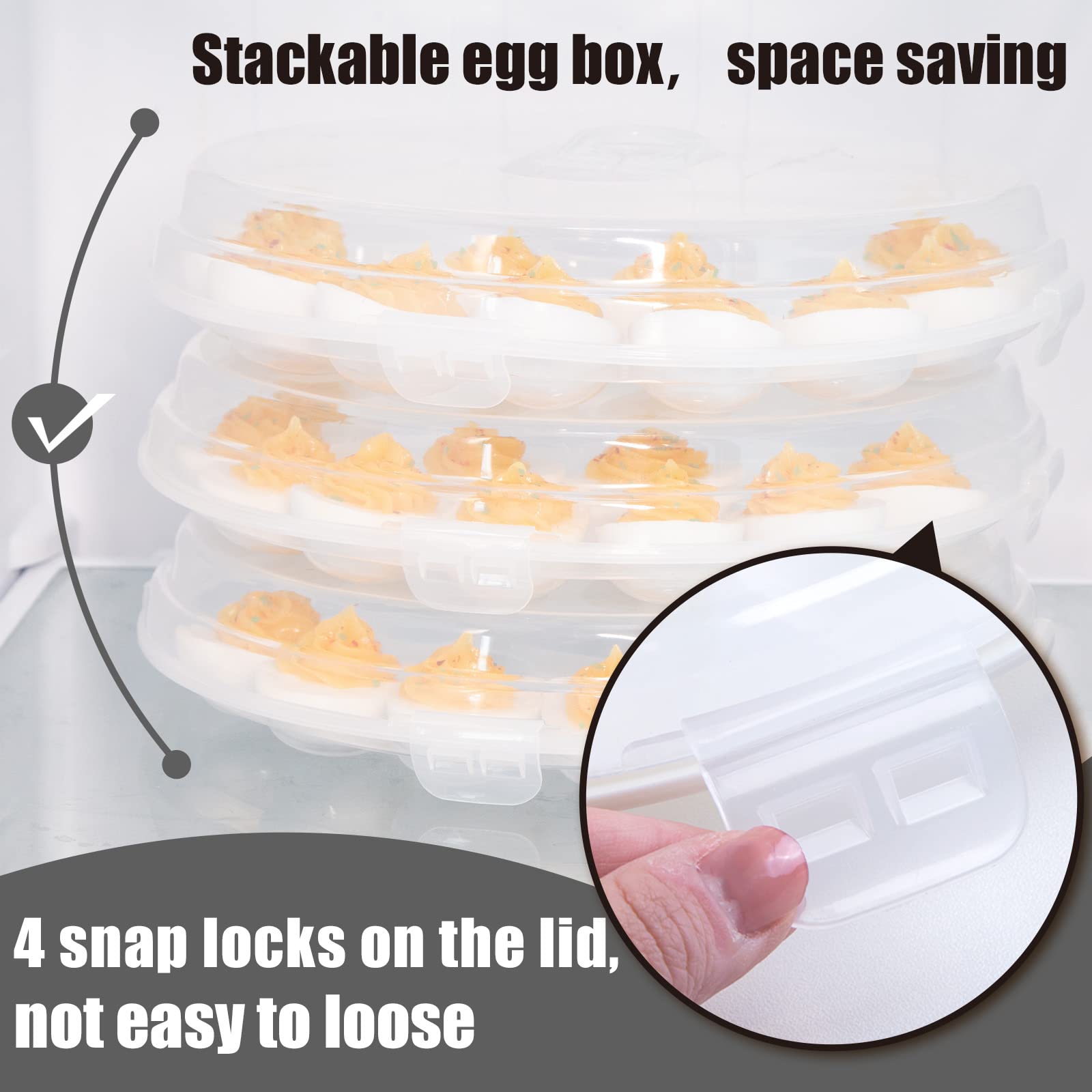 HANSGO compact egg tray is stackable for organized storage