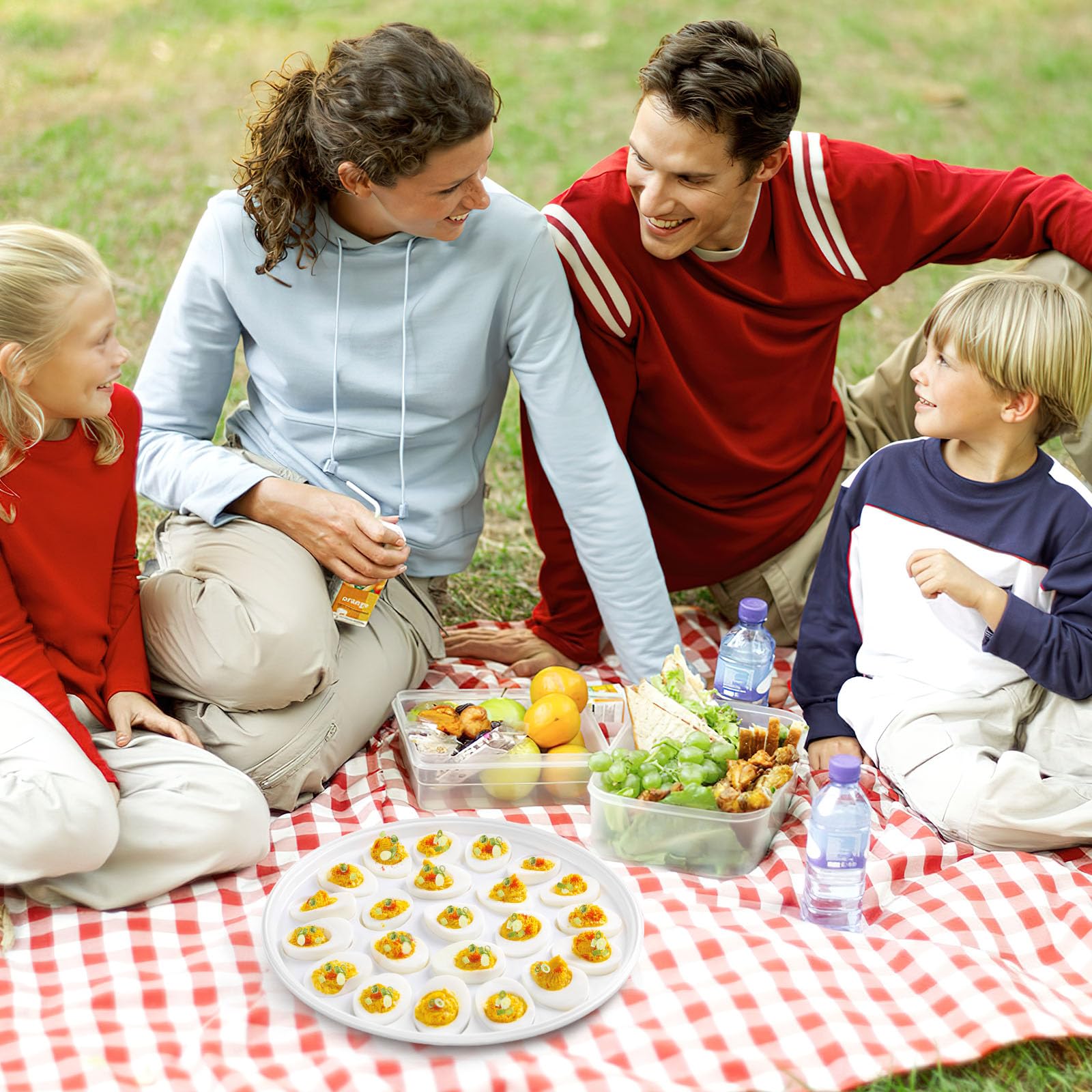 HANSGO three-pack carrier, foldable handle ready for picnics and potlucks