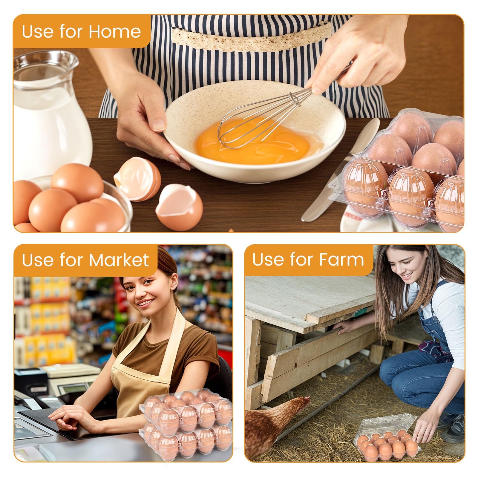 HANSGO fridge and market use egg carton aids organized storage.