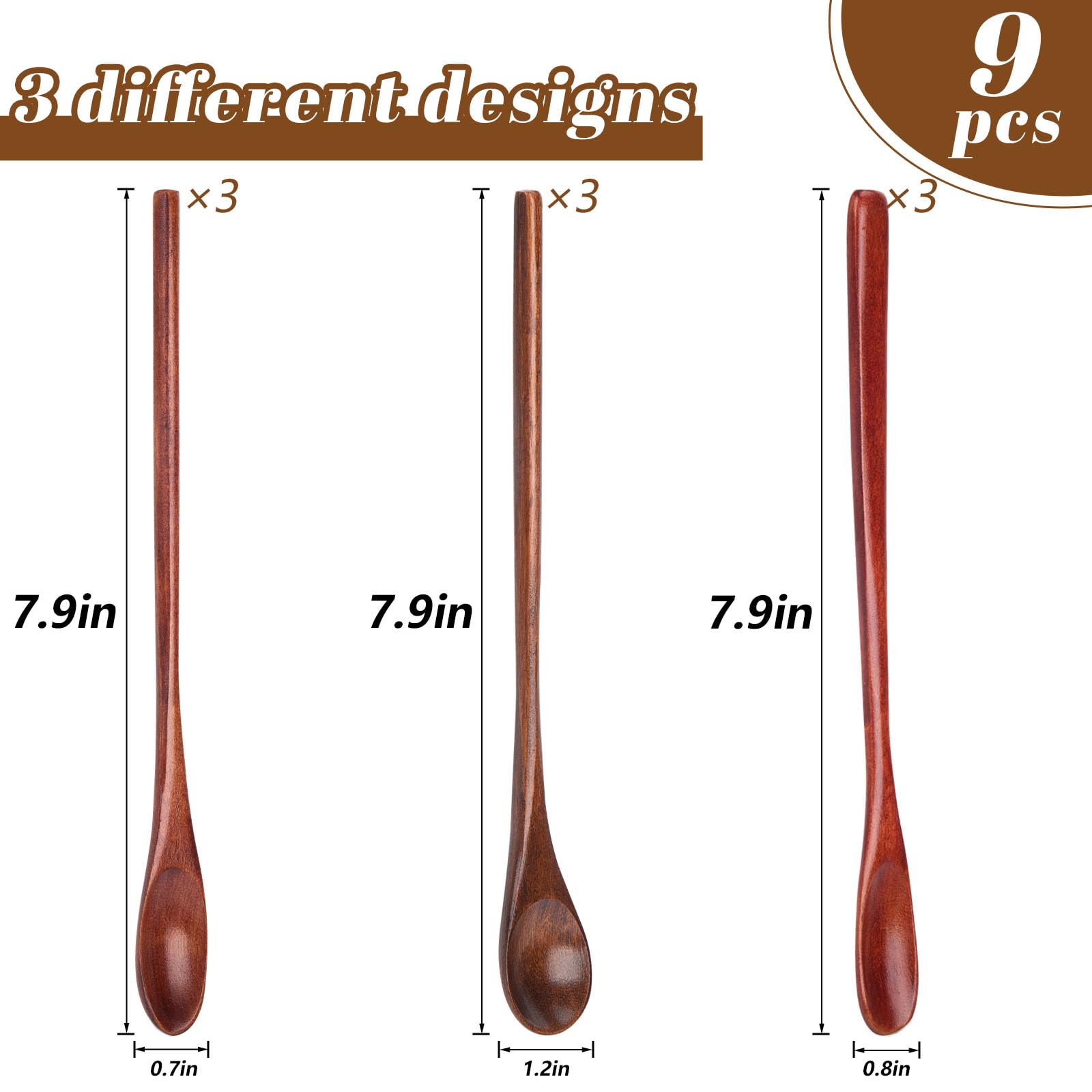 HANSGO long-handle wooden spoons reach bottom of jars easily