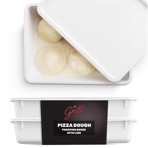 Hans Grill pizza dough proofing box 2-pack stackable for organized dough prep