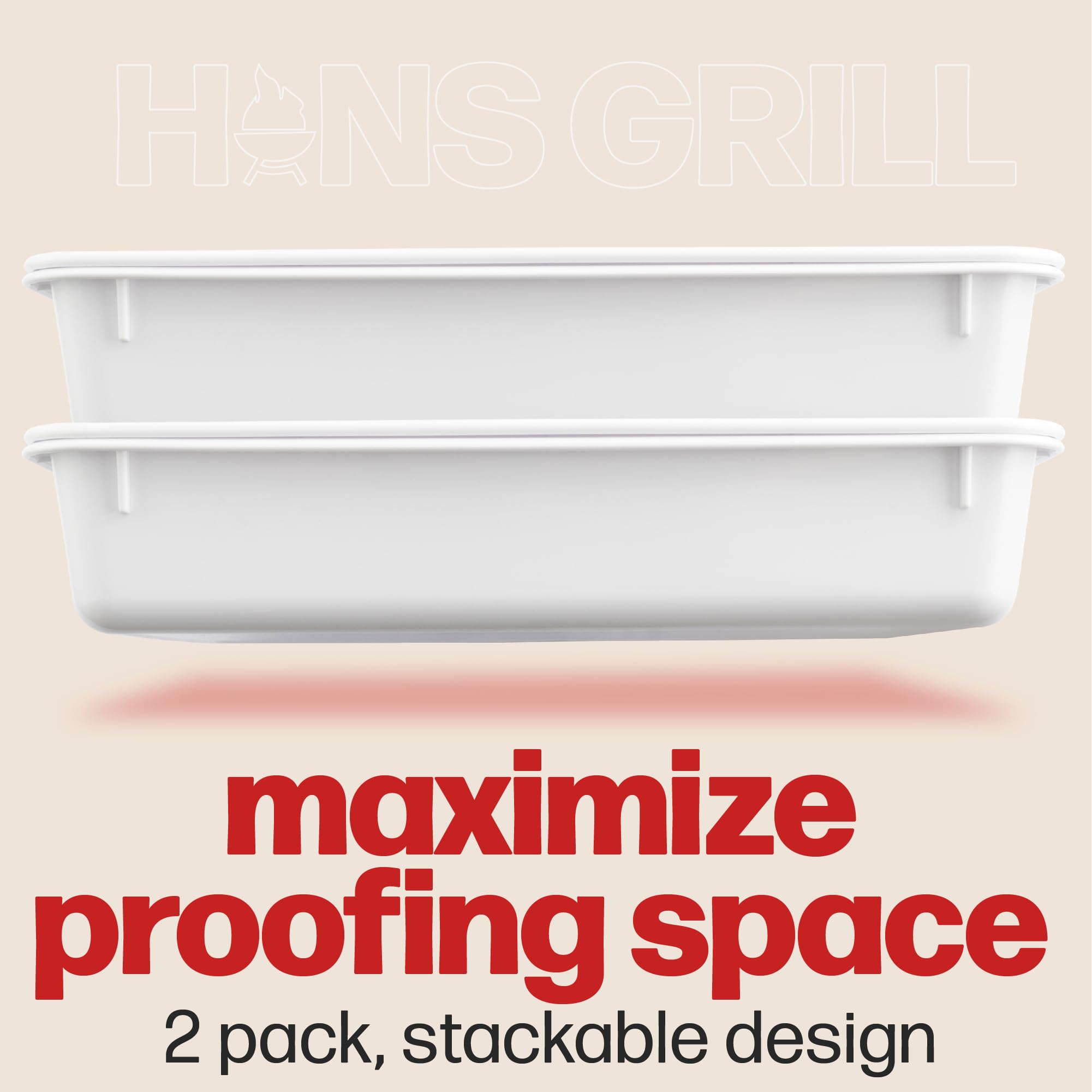 Hans Grill stackable proofing boxes save fridge space and keep ingredients organized