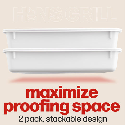 Hans Grill stackable proofing boxes save fridge space and keep ingredients organized