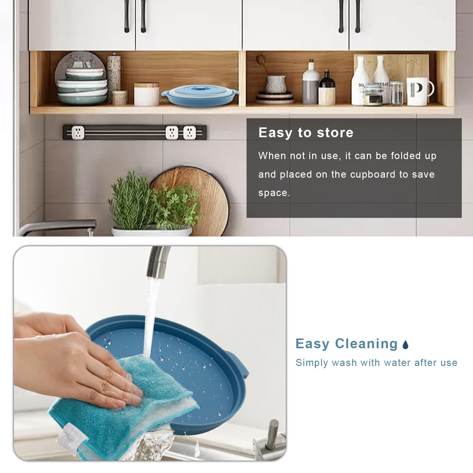 HANTUSWUS dishwasher-safe splatter guard for easy cleanup.