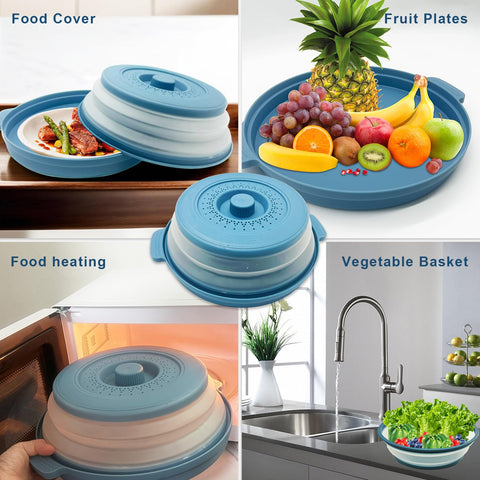 HANTUSWUS two-in-one microwave cover doubles as a draining basket.