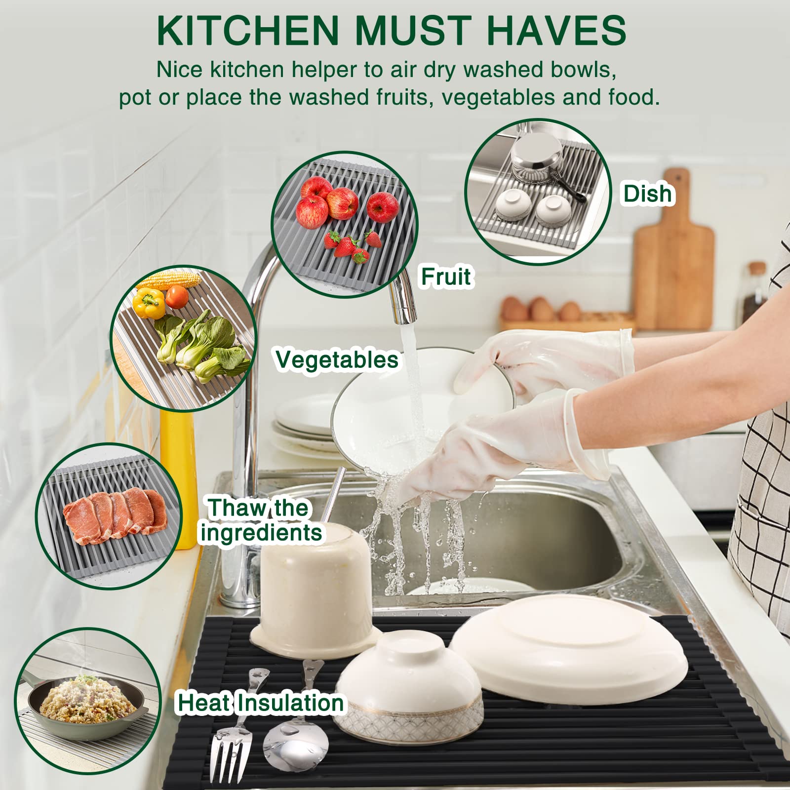 HANZENMA heat-resistant rack withstands hot bowls and pots up to 400°F.