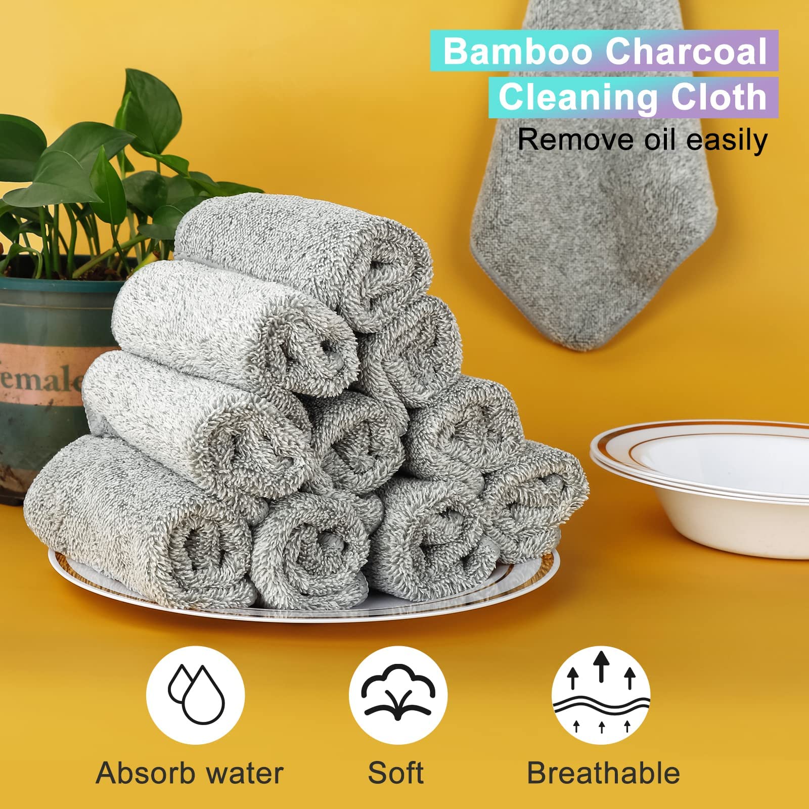 HAOBAOBEI thick durable cleaning cloths resisting lint during efficient cleaning