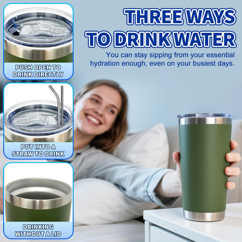 HAOLI lightweight 0.75 lb tumbler is portable for on-the-go.