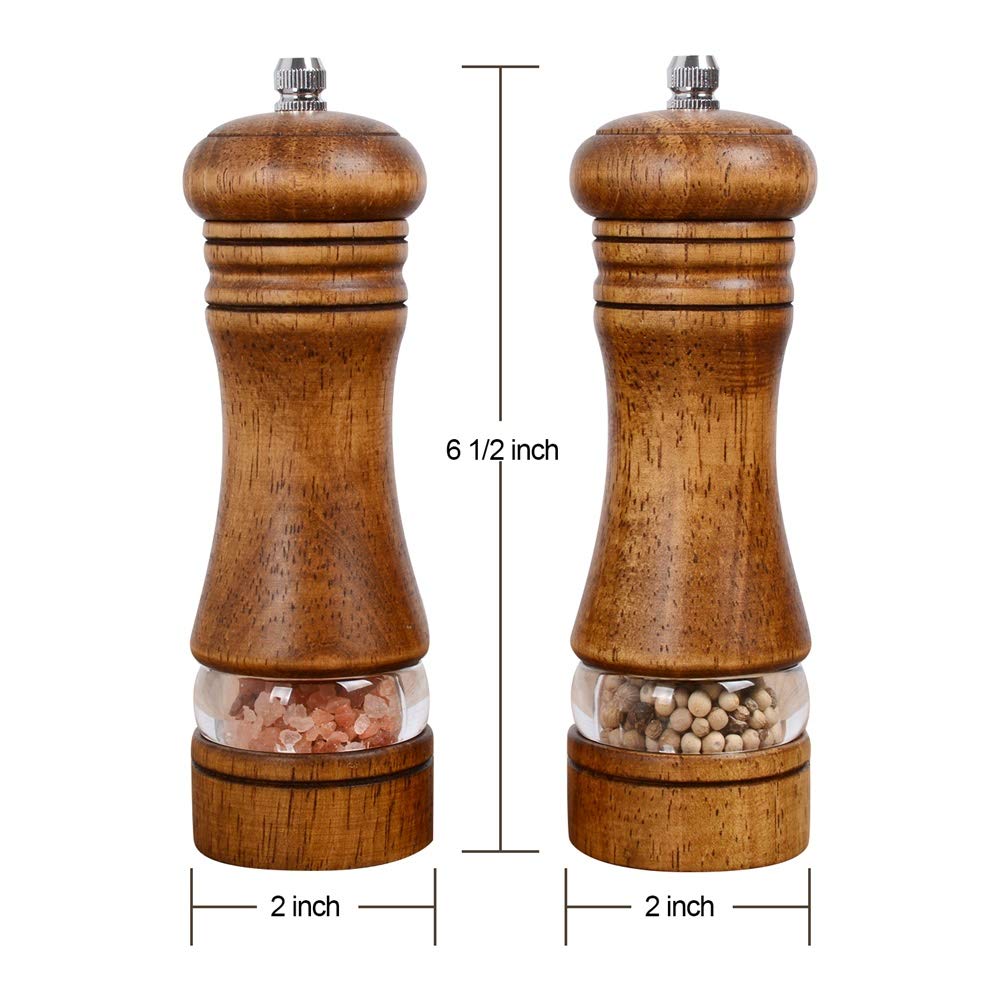 Haomacro 6.5-inch dual grinders ideal for travel and outdoor meals.