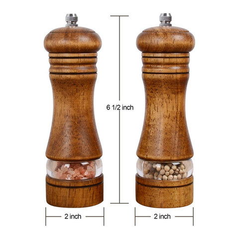 Haomacro 6.5-inch dual grinders ideal for travel and outdoor meals.