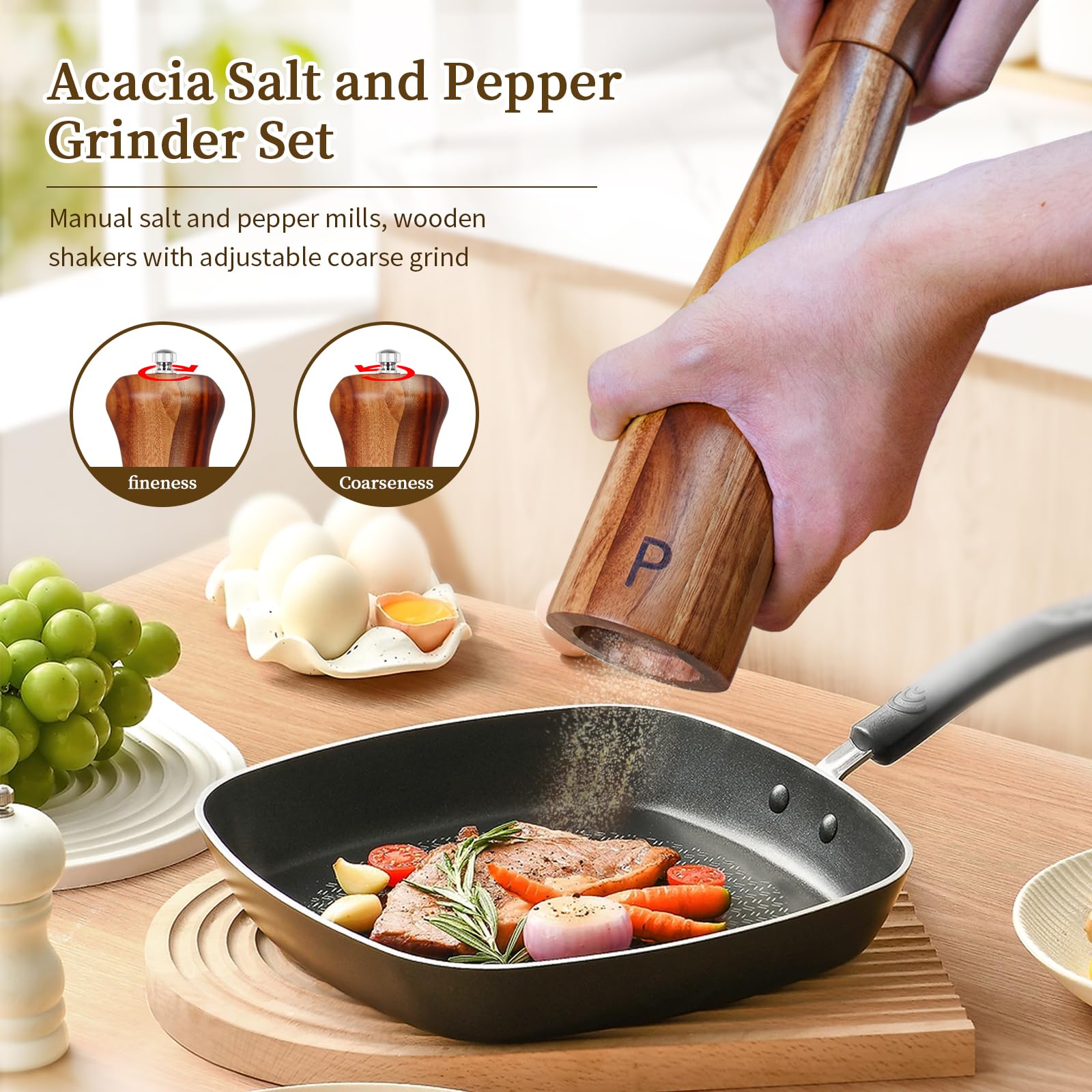 Haomacro ceramic-core grinders offering durable, consistent grinding for easy seasoning.