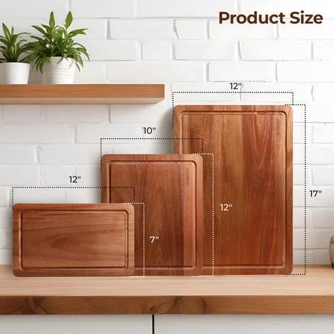 HAONEYS cutting board 12x10 with built-in handles for easy transport