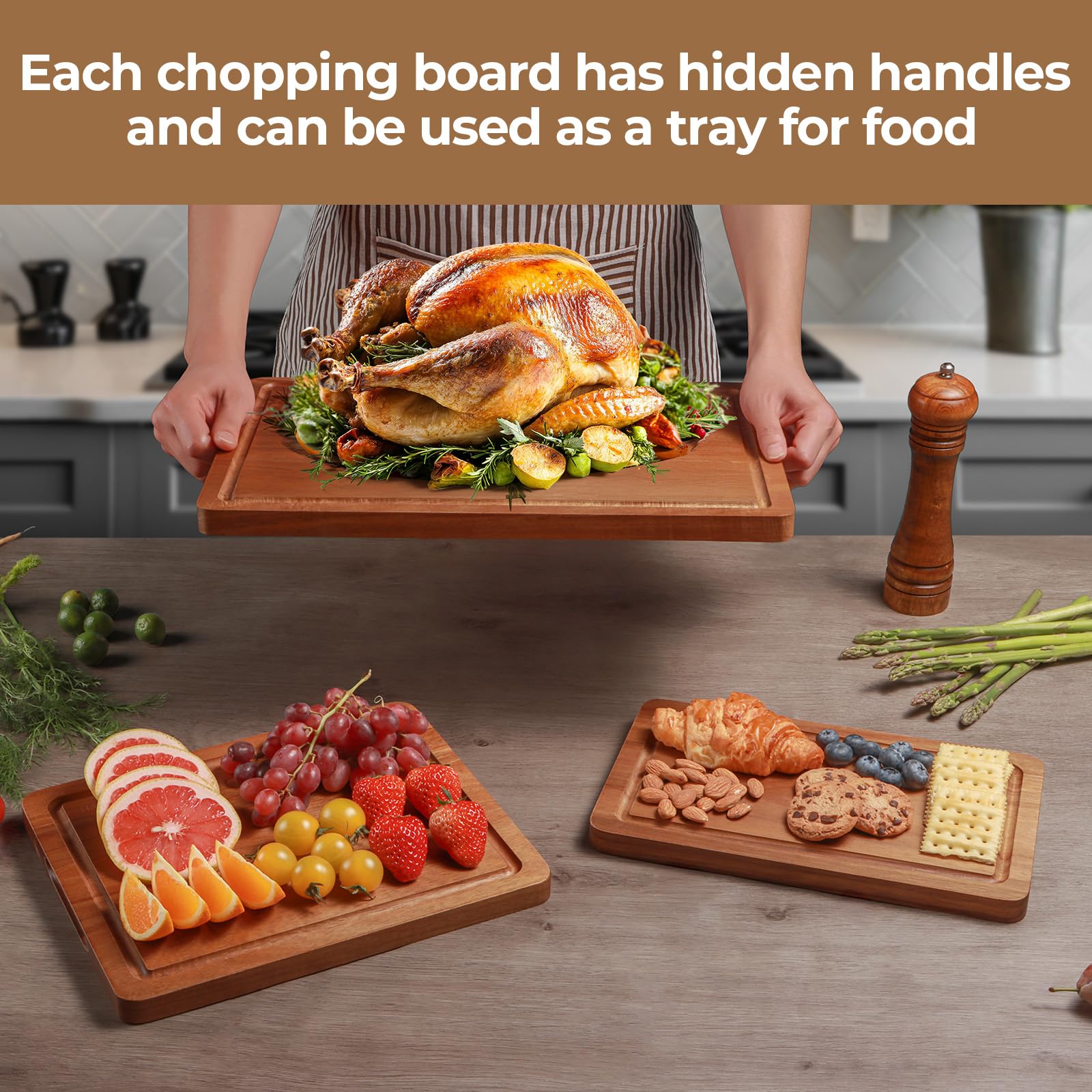 HAONEYS cutting board 12x7 compact size for quick tasks
