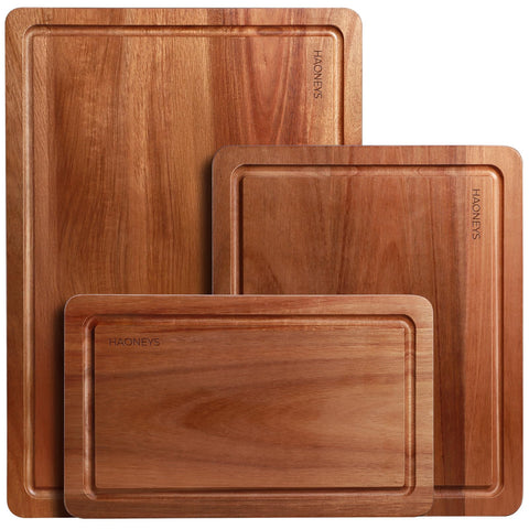 HAONEYS cutting board 17x12 with deep juice groove for mess-free chopping