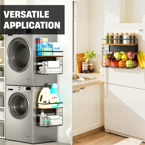 Haotao shelf mounted on fridge side for quick, convenient access.