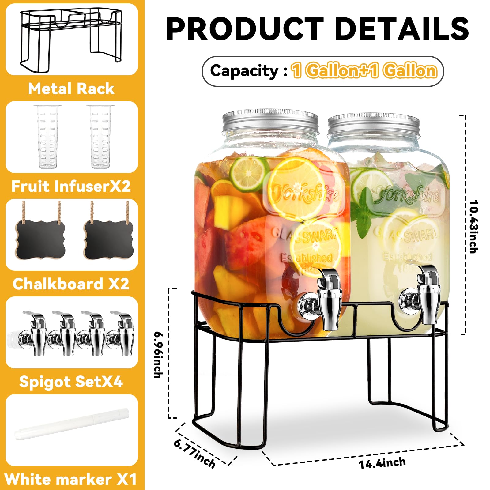Haotao glass dispenser spigot closeup highlights durable hardware for steady pouring.