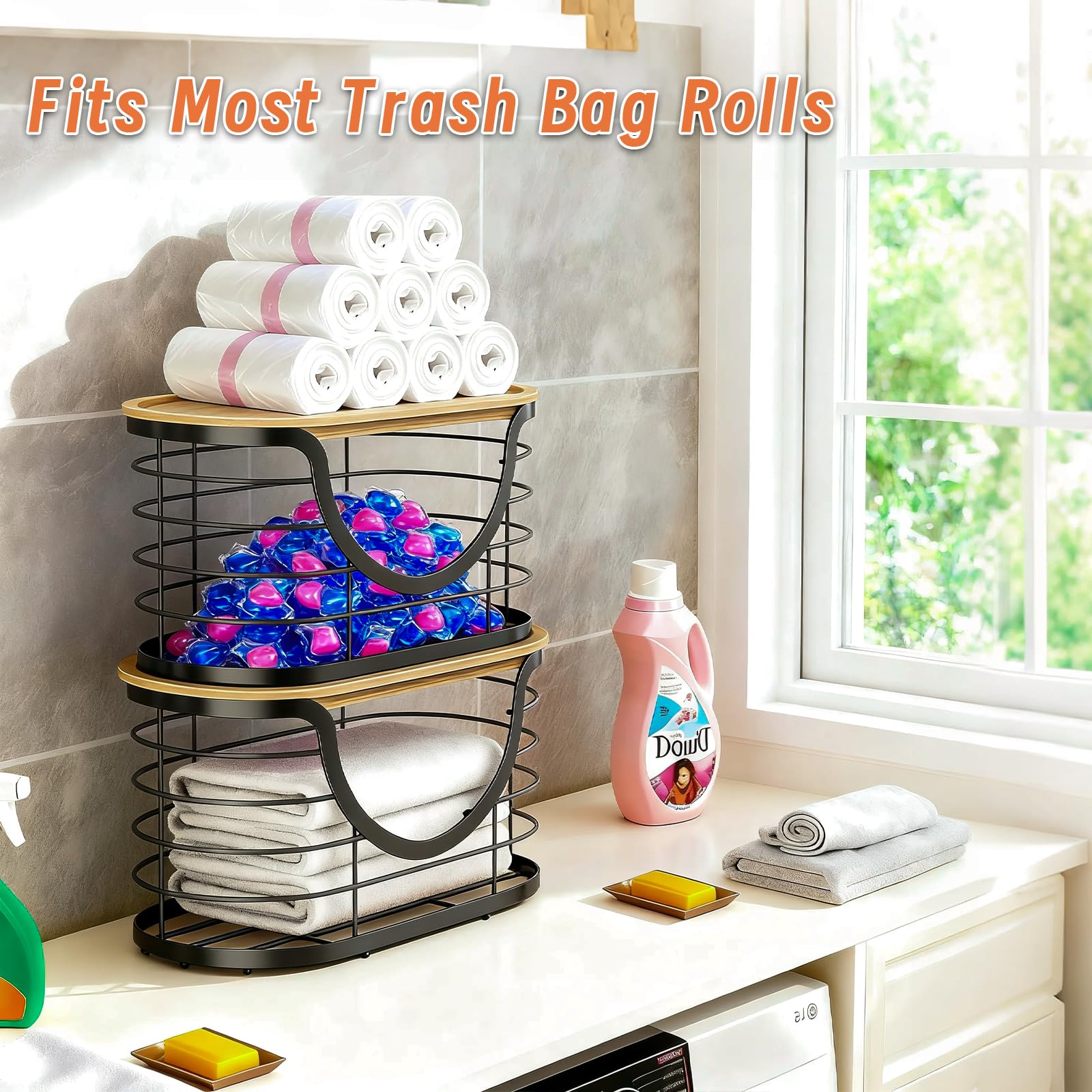 Haotao trashbag-holder-compact-vertical-storage creates organized spaces.