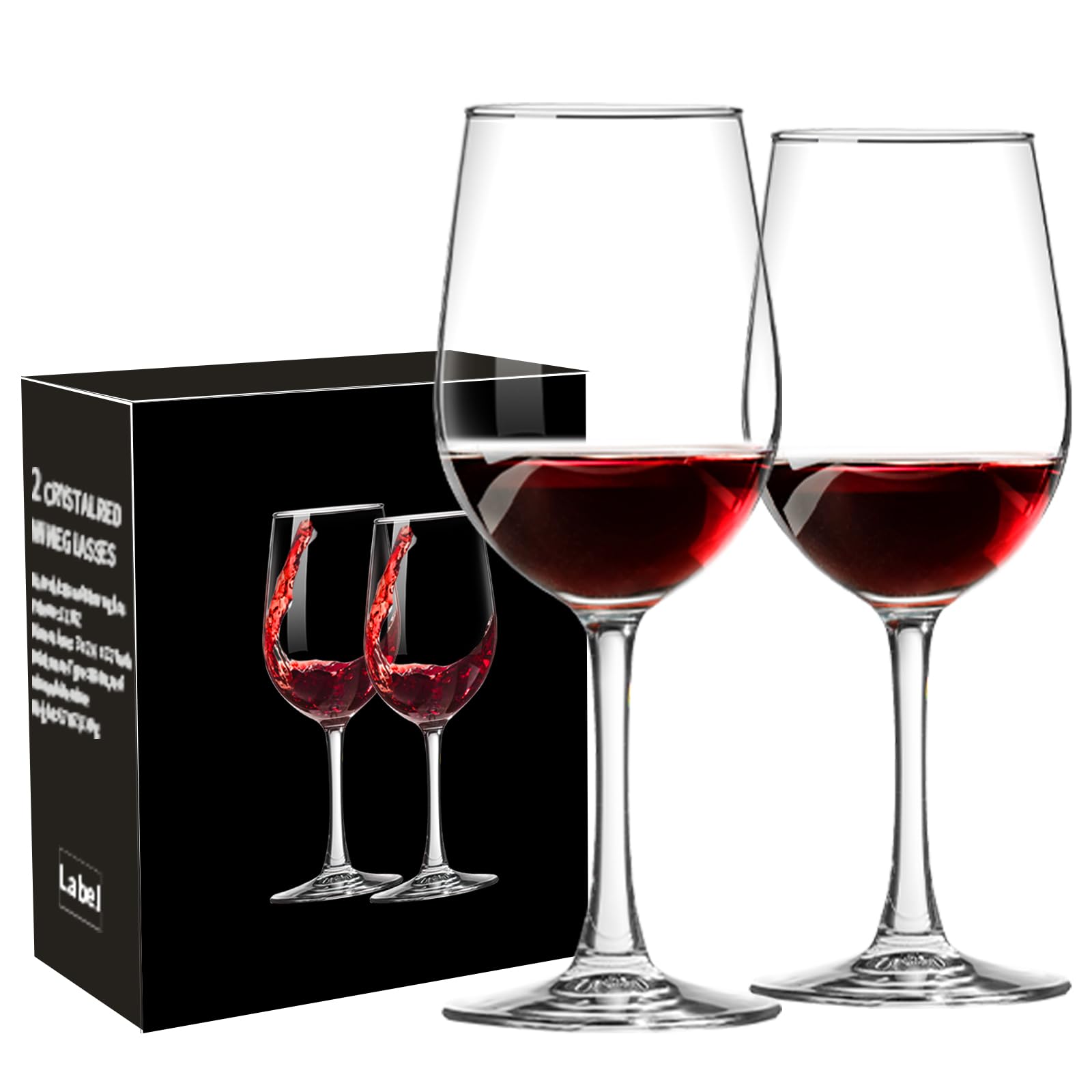 Haoxishui wine glasses with 10oz long stems, ideal for red and white wine.