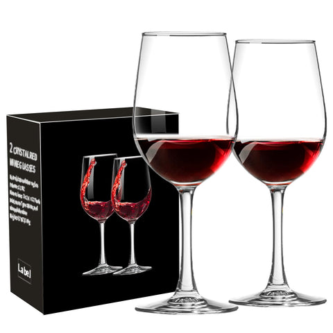 Haoxishui wine glasses with 10oz long stems, ideal for red and white wine.