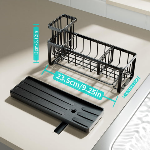 HapiRm compact sink caddy fits small countertops while organizing essentials.