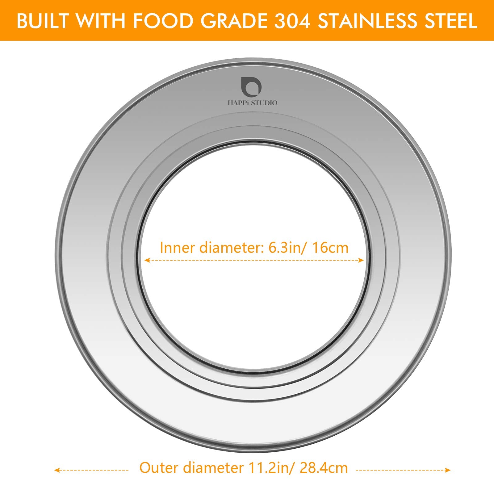 Happi Studio bamboo steamer 10inch 2-tier stainless ring shows sturdy lid support.