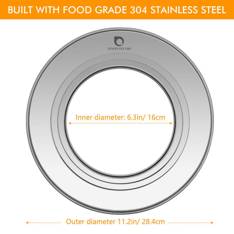 Happi Studio bamboo steamer 10inch 2-tier stainless ring shows sturdy lid support.