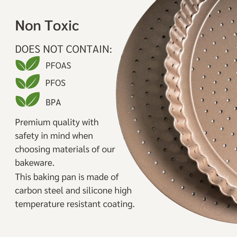HAPPIELS tart pan easy release design helps unmold quiches without sticking.