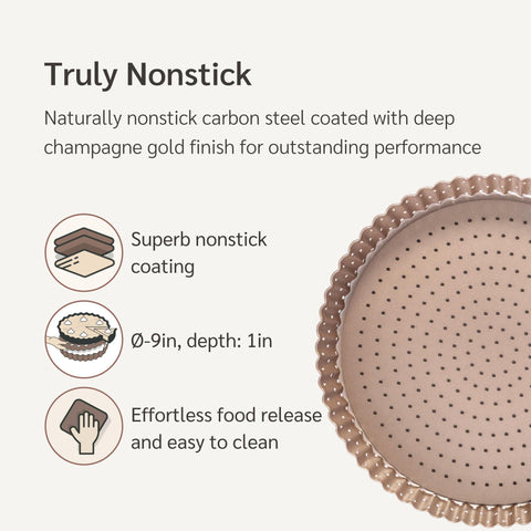 HAPPIELS tart pan with perforated sides for even heat and crispy pastry.