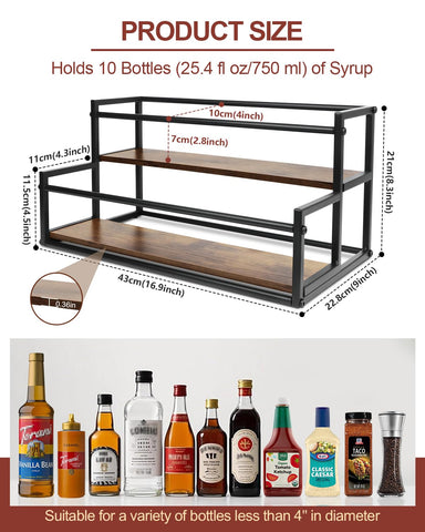 Happilif countertop coffee bar display with bottles neatly arranged