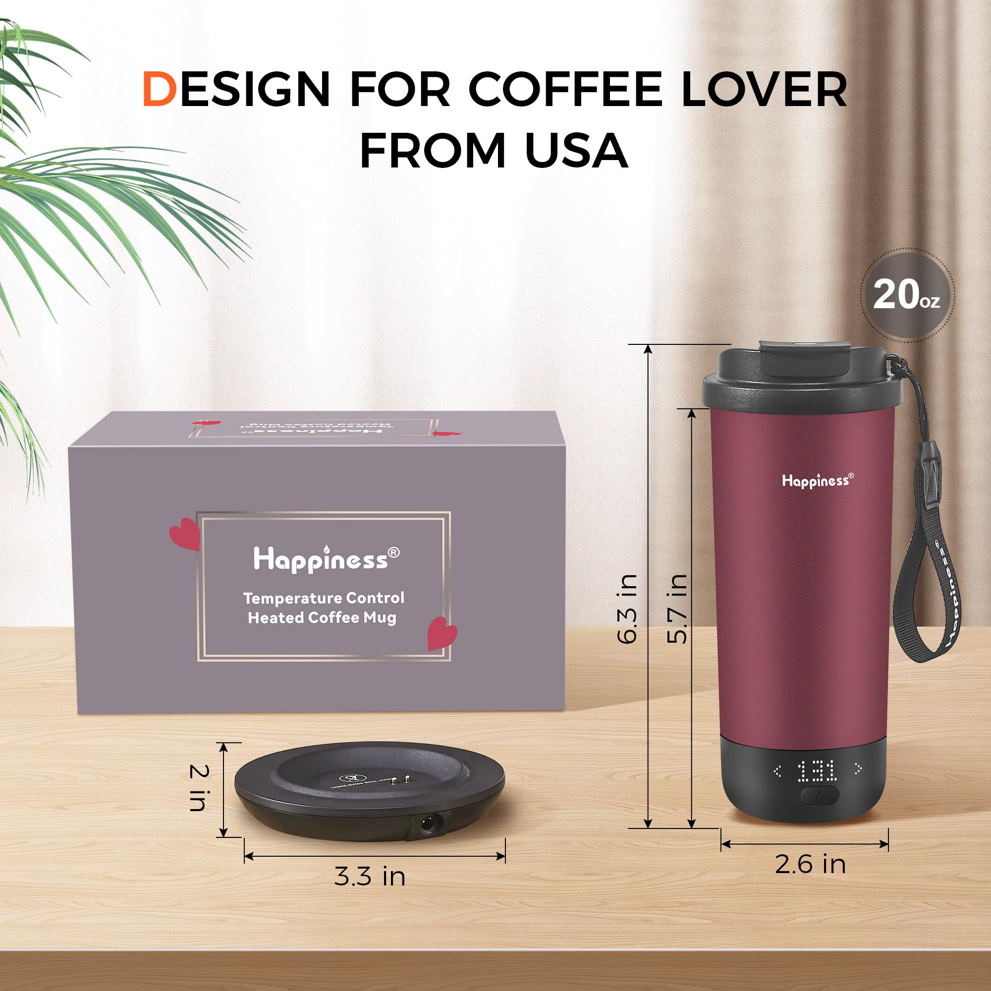 Double-walled insulation on Happiness mug preserves heat for longer