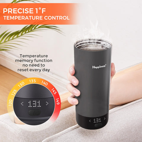 Happiness spill-resistant lid shown on mug for secure travel