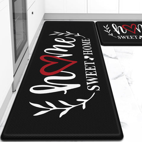 HappyTrends kitchen mat front view showing cushioned comfort for standing tasks.