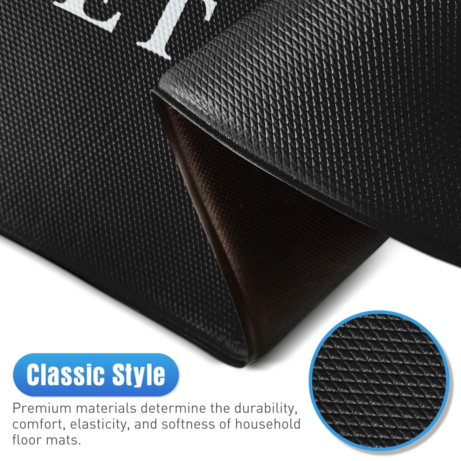 HappyTrends kitchen mat set in kitchen demonstrates versatile placement for busy spaces.