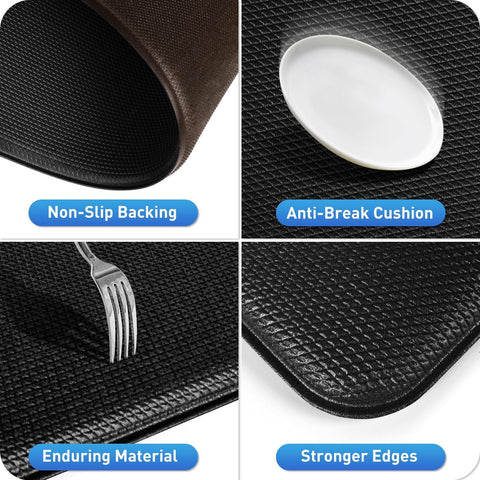 HappyTrends kitchen mat stain-resistant texture supports easy cleanup after meals.