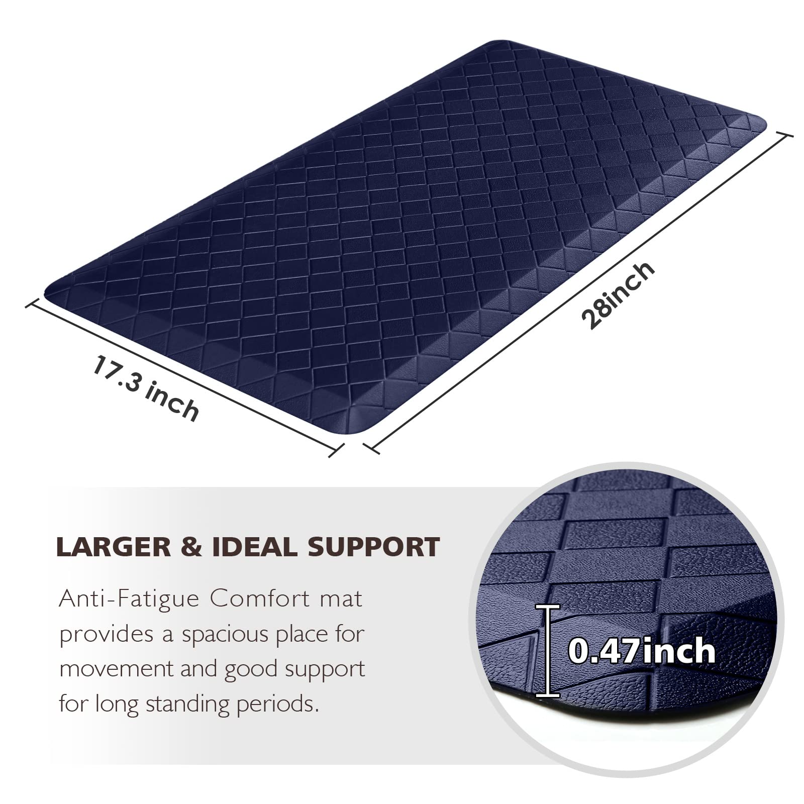 HappyTrends kitchen mat with non-slip backing keeps you steady on damp floors.