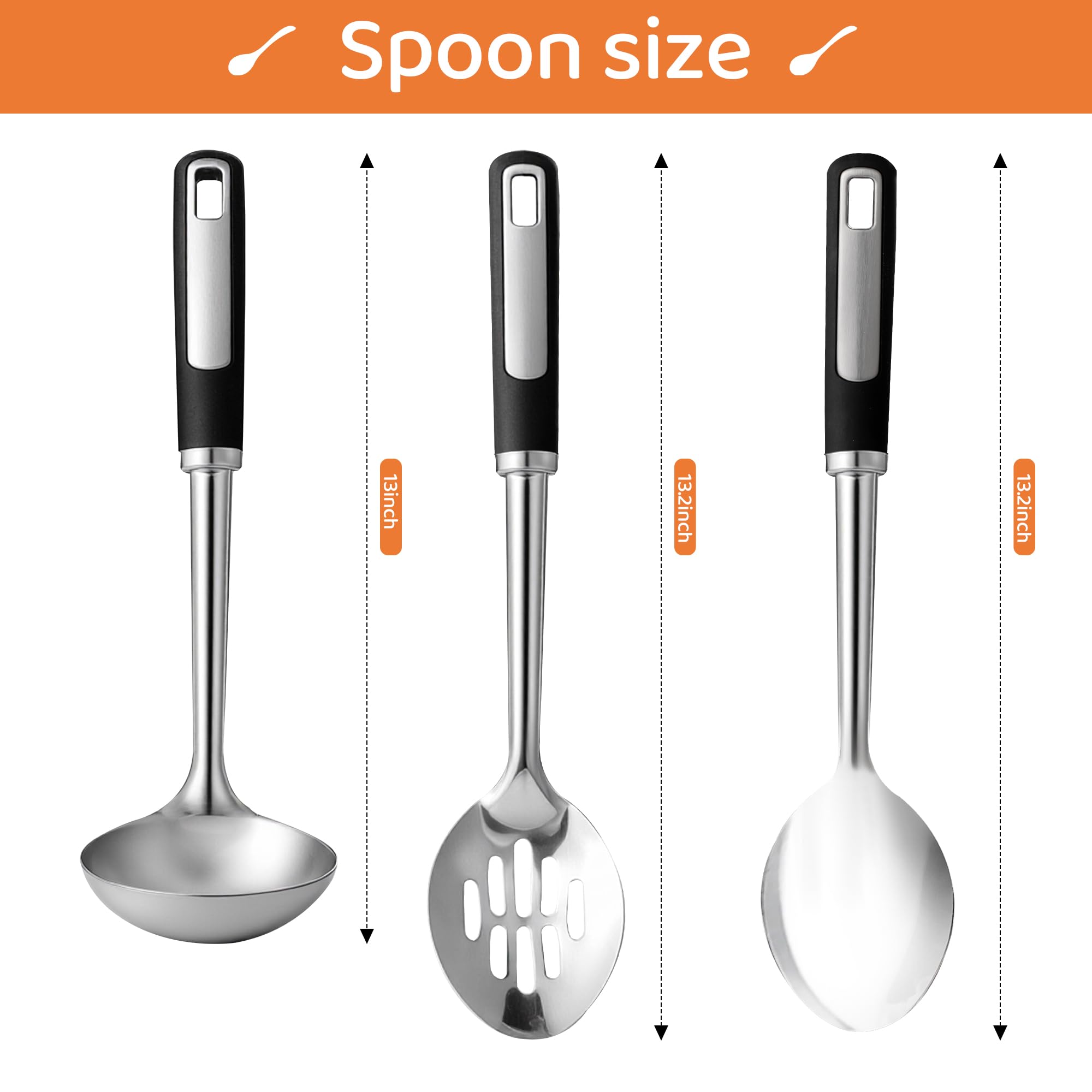 Happy Kit large serving spoons for generous portions at family meals.