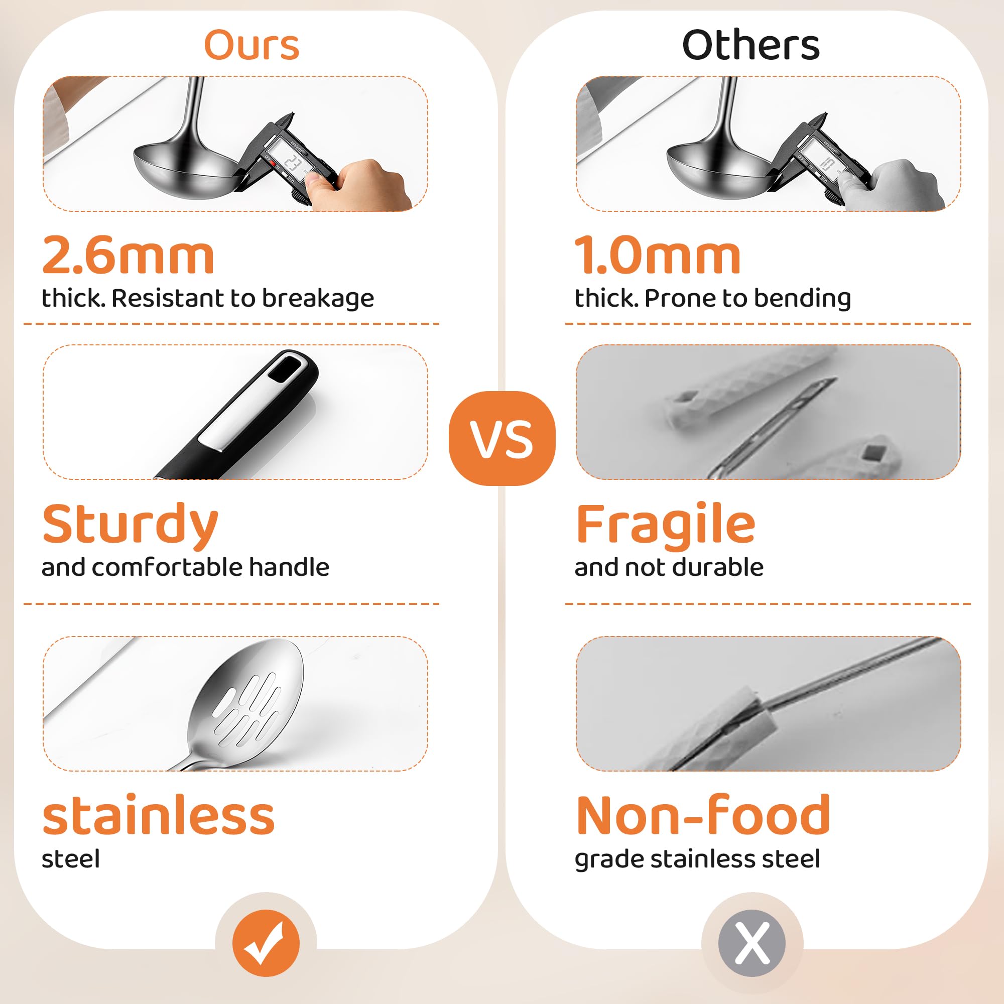 Happy Kit slotted spoon for straining and lifting foods with ease.