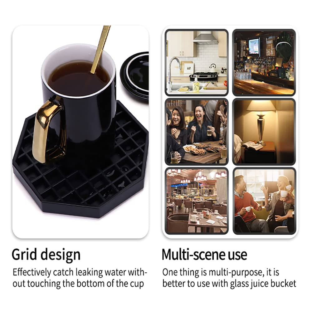 Happy Reunion octagonal plastic drip tray kit enhances service aesthetics.