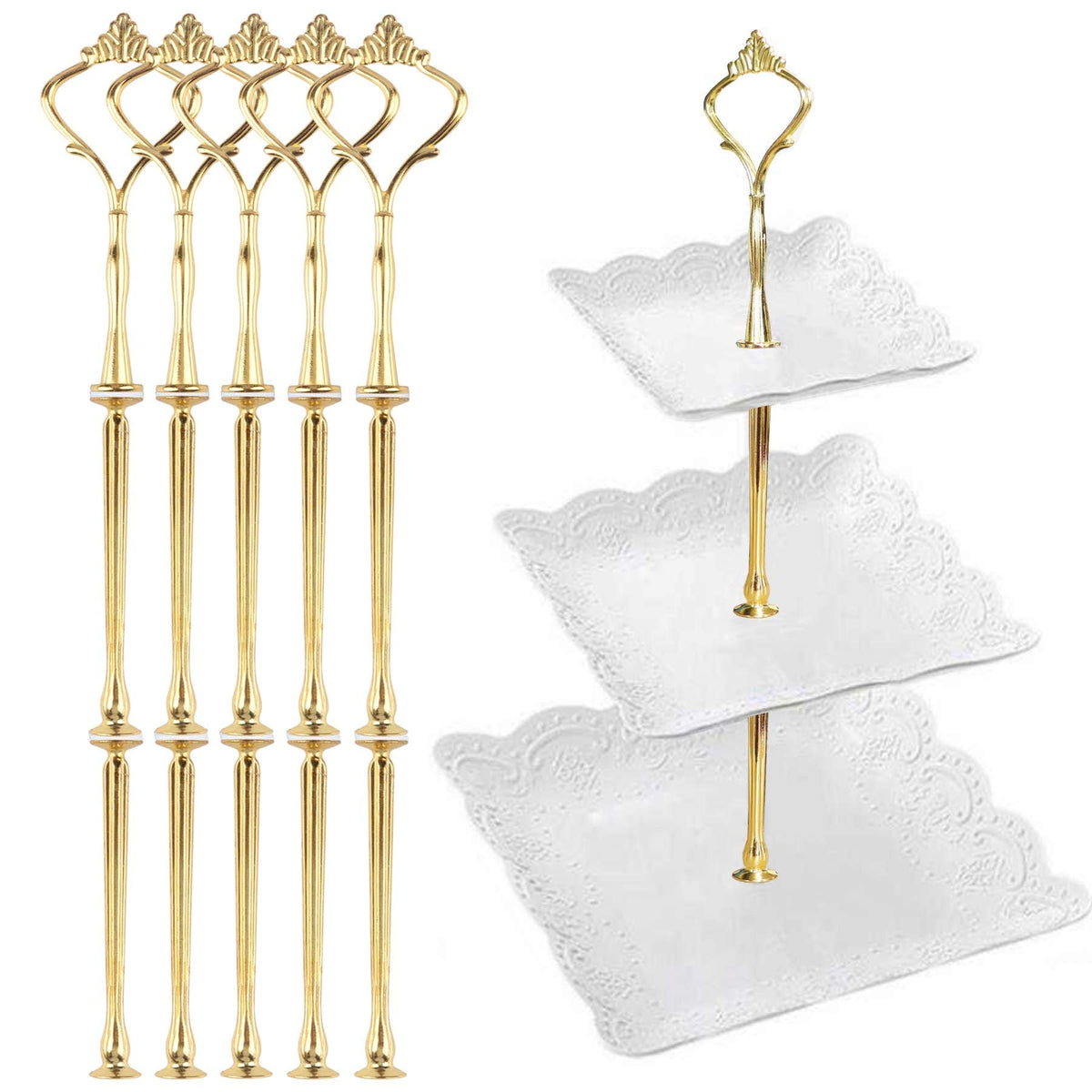 Happy Will crown-style gold hardware for a polished top-view tray display.