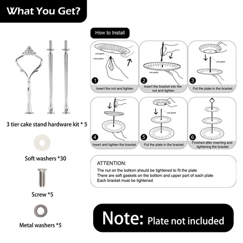 Happy Will 5-sets cake stand hardware kit ready to assemble