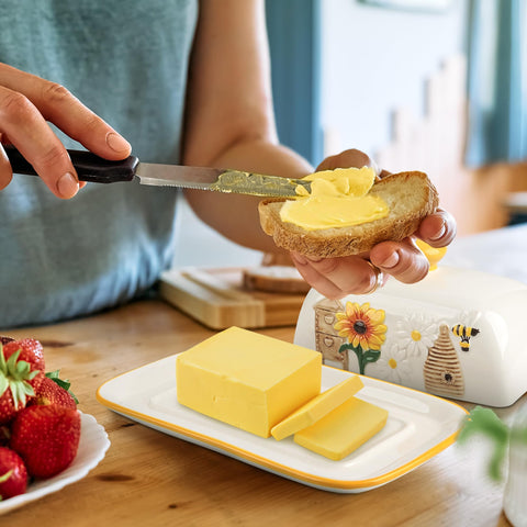 Happy Will versatile dish stores butter, biscuits, or small desserts.