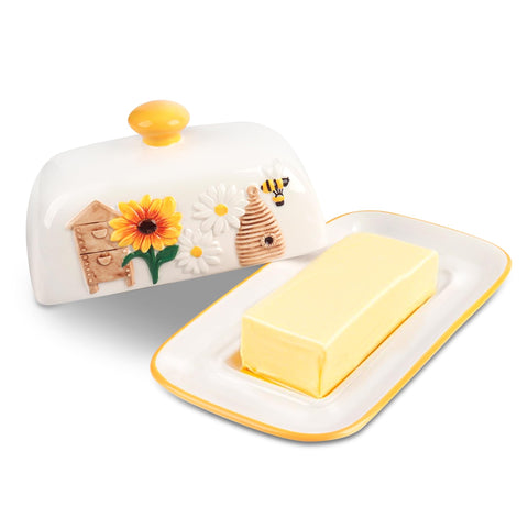 Happy Will dishwasher-safe butter dish cleans quickly after meals.