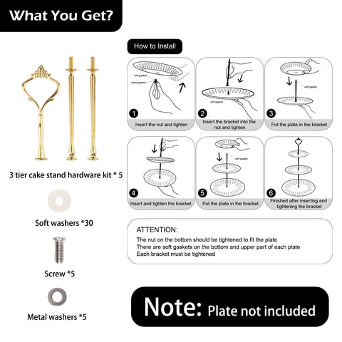 Largest-plate assembly using Happy Will screws and washers for secure connection.