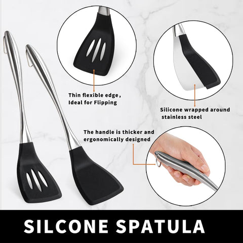 Happy Kit dishwasher-safe silicone spatula, quick cleanup after meal prep.