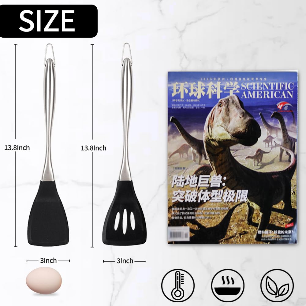 Happy Kit heavy-duty silicone spatula slotted, drains fats while cooking on the stovetop.
